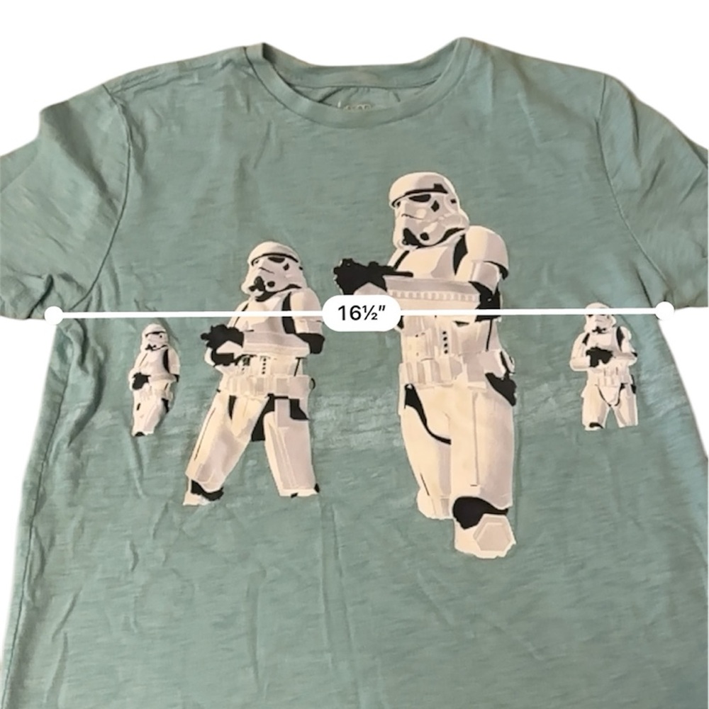 Gap x Star Wars turquoise T-Shirt with Stormtrooper graphic - Picture 8 of 10